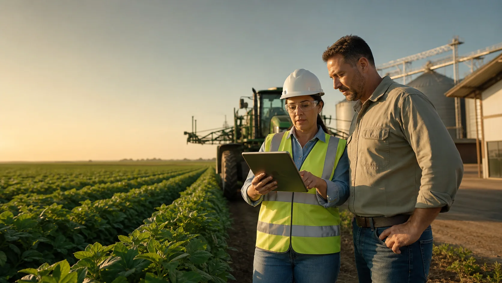 Consultora técnica acompanhando uma operação do agronegócio